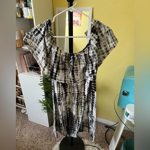 Black and White Tie Dye Dress